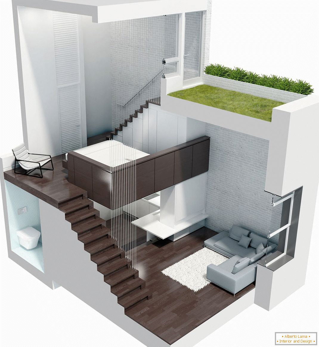 Moderný dizajn malého bytu