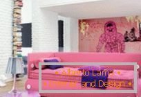 Príklady interiéru v ružových tónoch