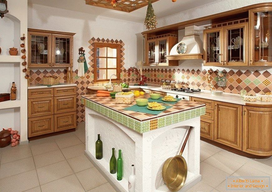 Kuchyňa s ostrovom v ruskom štýle