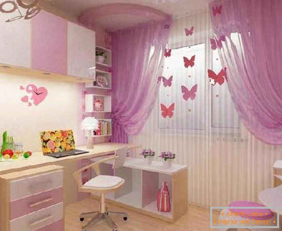 dizajn závesov pre detskú izbu pre dievča, foto 7