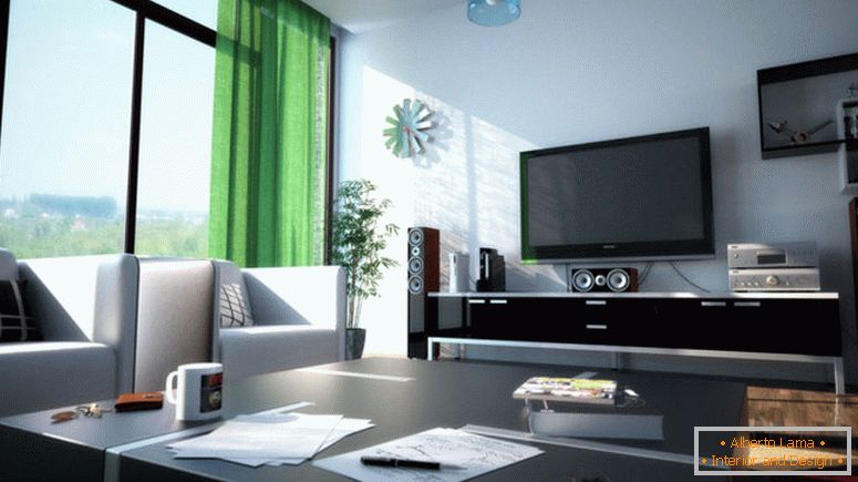 hypnotizujúci-interiér-moderný green-theme-of-závesy-at-súčasný obývacia izba