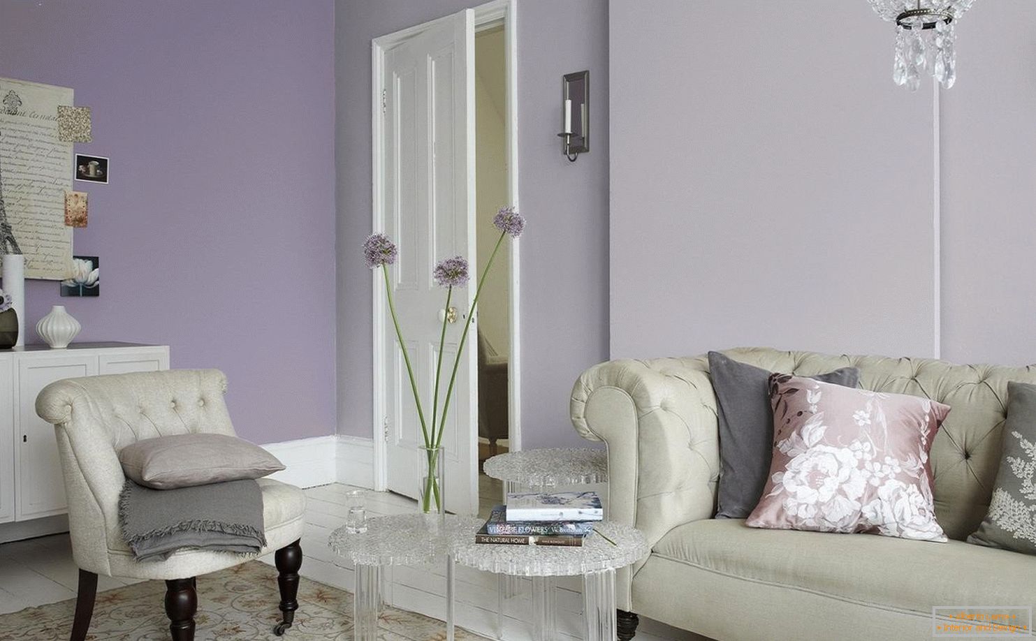 Lilac farba v interiéri
