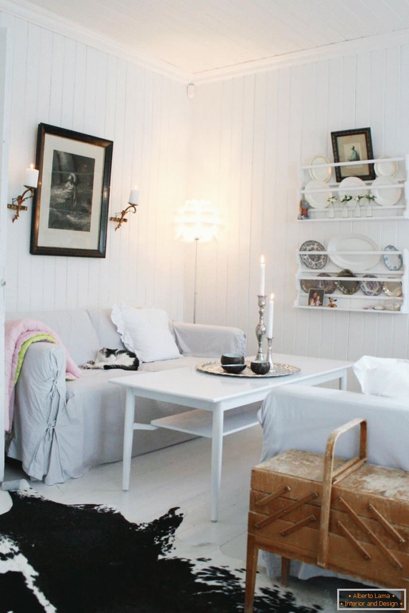Škandinávsky štýl v interiéri obývacej izby