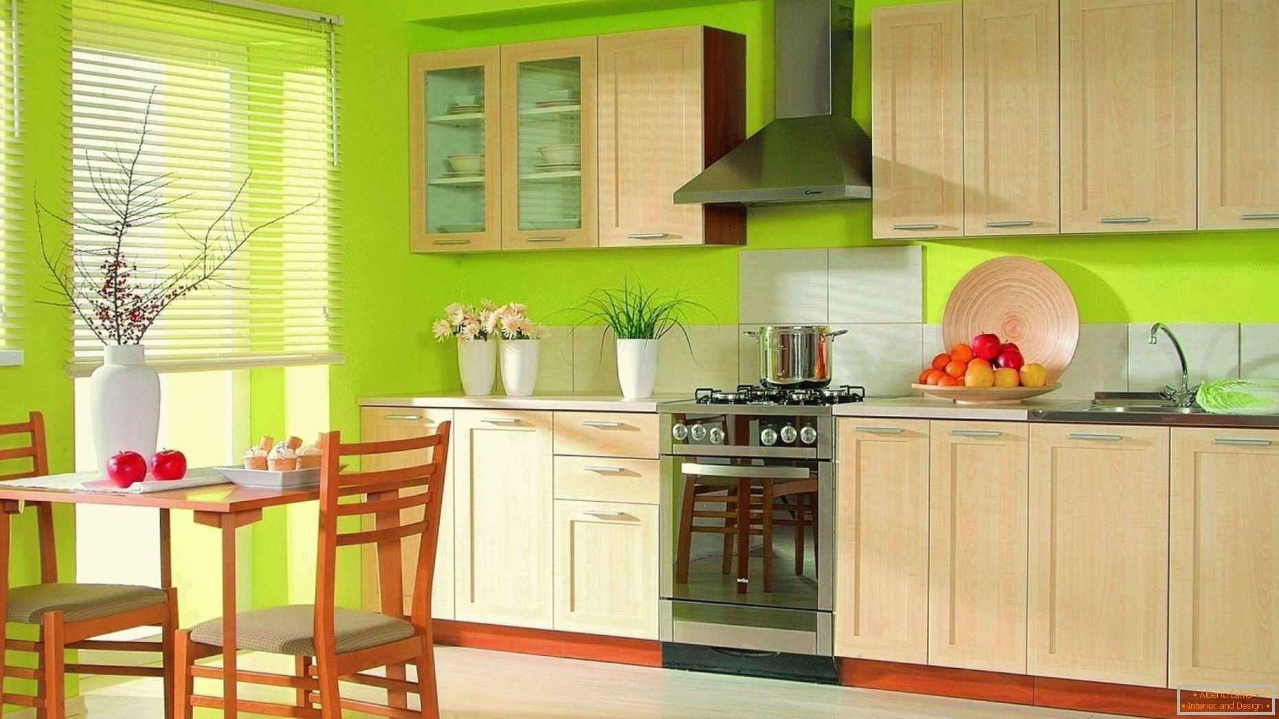 Kuchynský dizajn s kontrastnými farbami