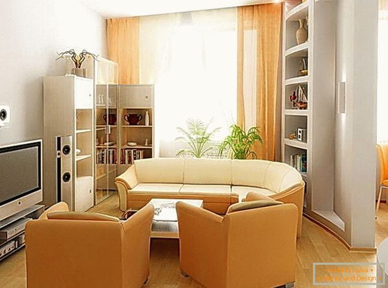 Interiér svetlej obývacej izby