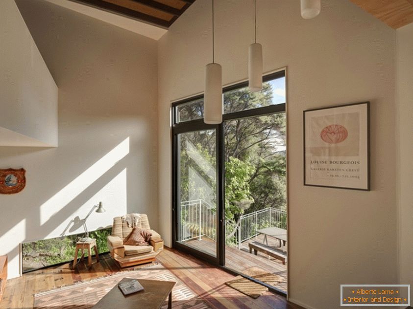 Interiér obývacej izby загородного дома в Новой Зеландии