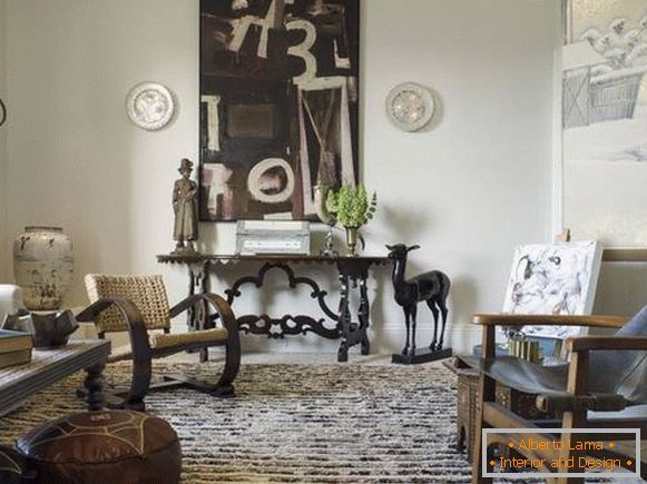 Dekorácie v obývačke v klasickom talianskom štýle
