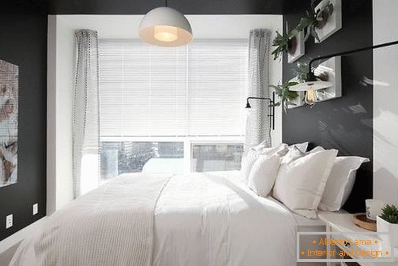 Transparentné záclony v spálni - moderný dizajn foto 2016