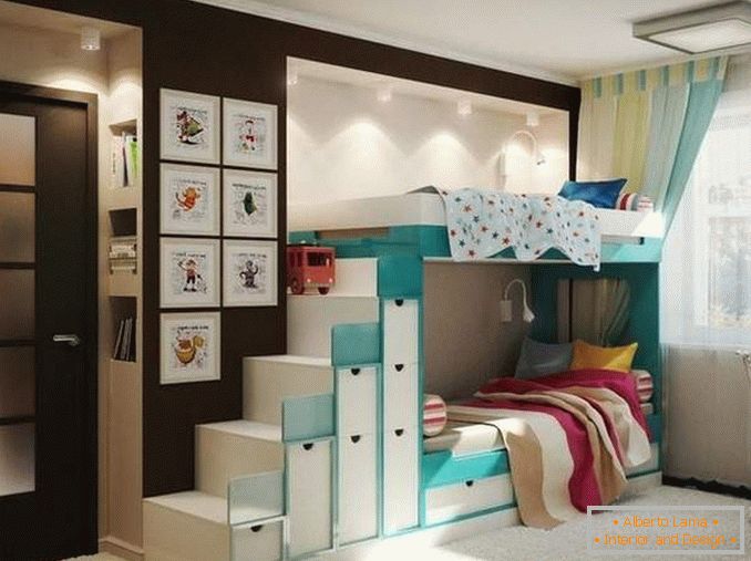 Návrh dvojizbového bytu pre rodinu s dvoma deťmi - fotka interiéru dieťaťa