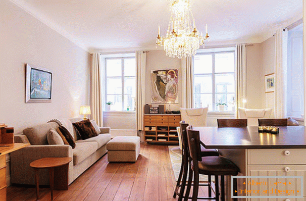 Obývacia izba a jedáleň štúdio v Štokholme