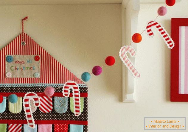 Na fotografii 38: Dekorácia detskej izby pre nový rok