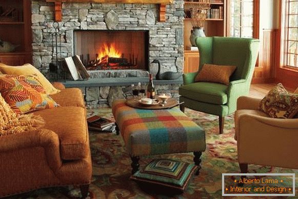 Najlepšie jesenné dekorácie pre interiér - fotografia obývacej izby