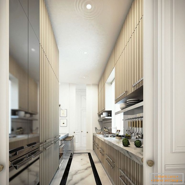 dlhoročnou úzku kuchyňu, ktorá-je-ako-elegantné-and-ergonomické