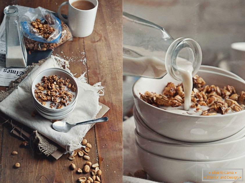 Vanessa Rees - ľahké mliečne raňajky s orechmi a vločkami