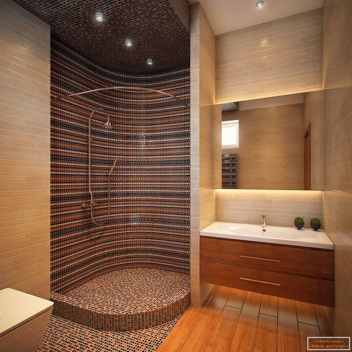 Sprcha kabíny dekorácie s mozaiou