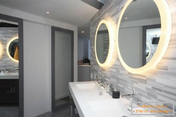 Okrúhle zrkadlo pre kúpeľňu so svetlom