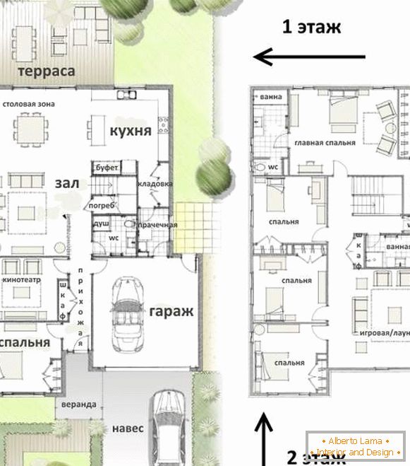 Ako vytvoriť druhé poschodie v súkromnom dome - projekt pre 4 spálne a detské ihrisko