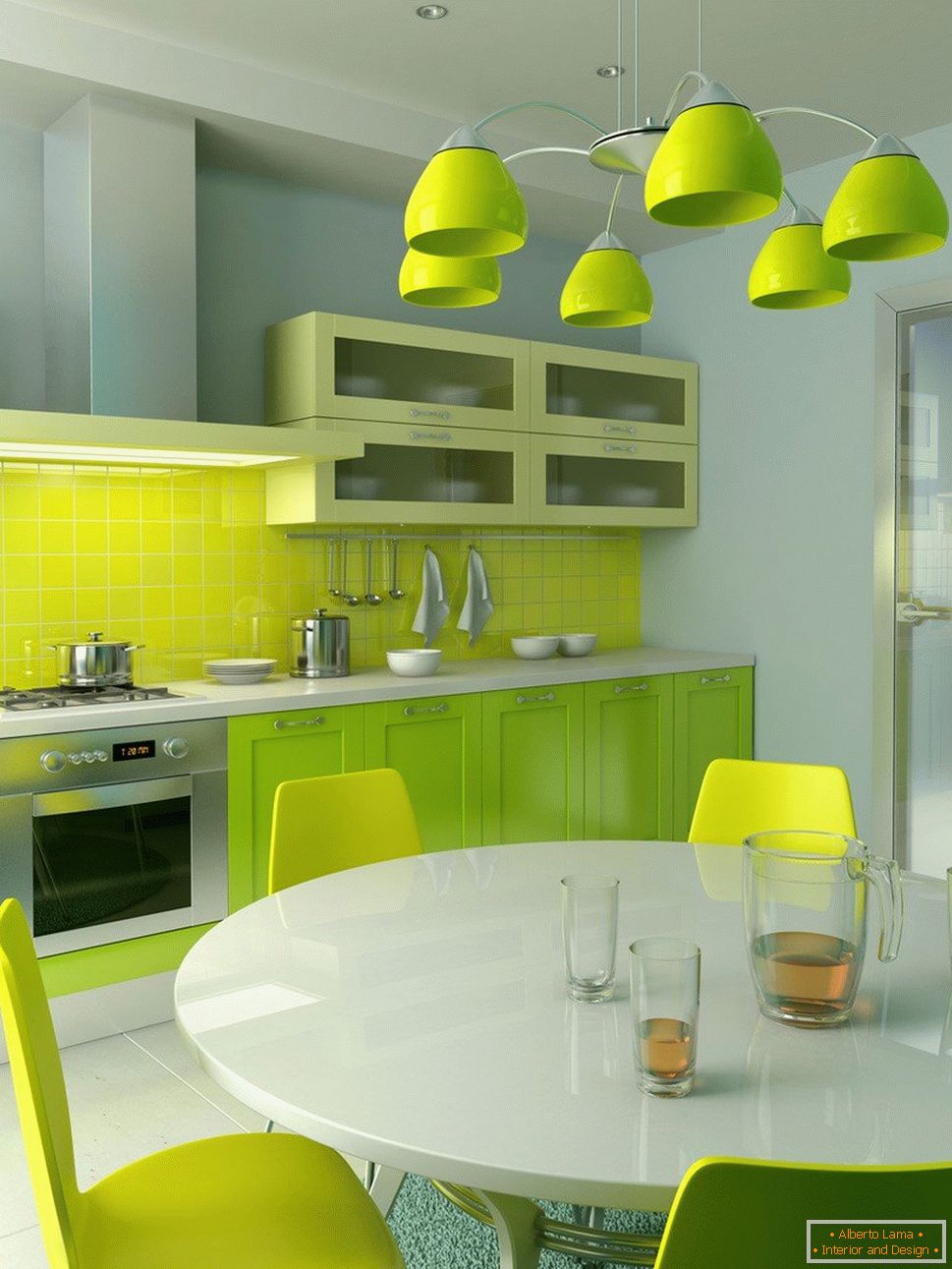 Svetlo zelená цвет кухни