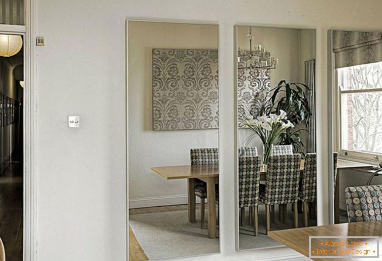 Zrkadlový panel na stene - 55 fotiek myšlienok v interiéri